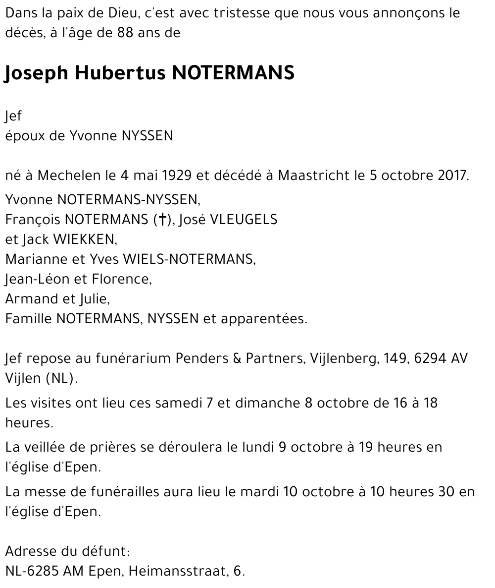 Joseph Hubertus NOTERMANS