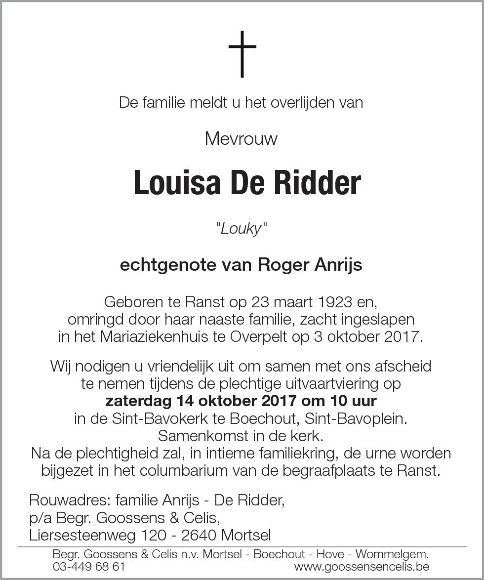 Louisa De Ridder