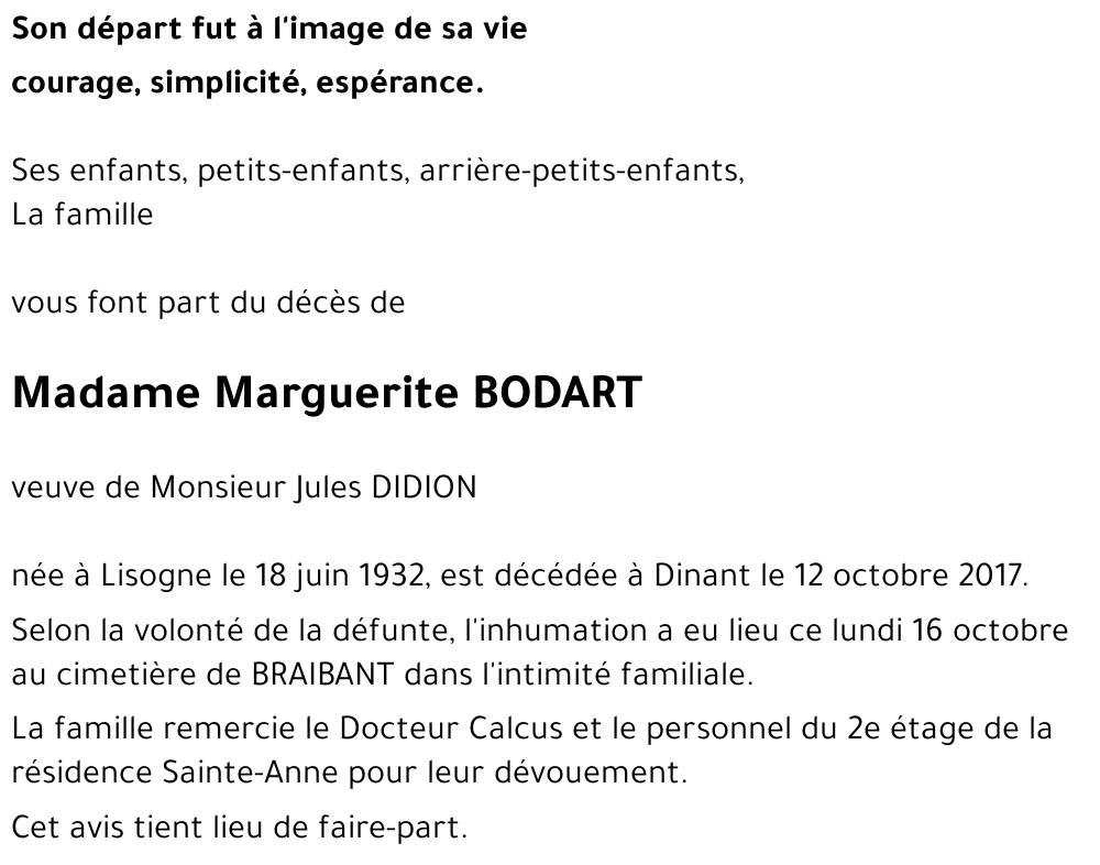 Marguerite BODART