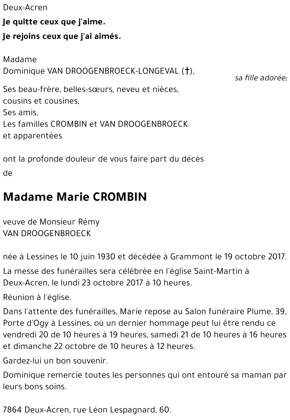 Marie CROMBIN