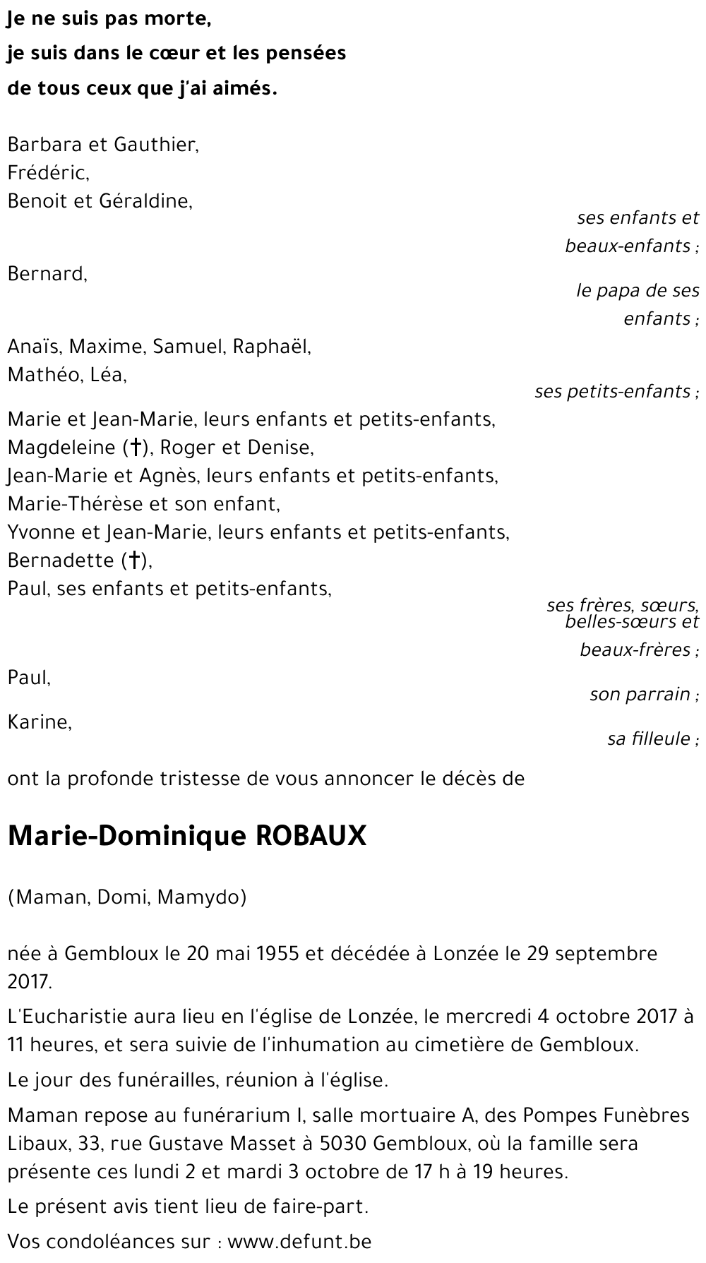 Marie-dominique ROBAUX
