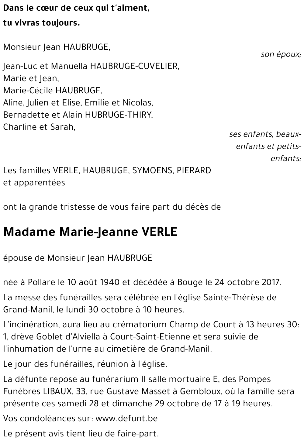 Marie-Jeanne VERLE