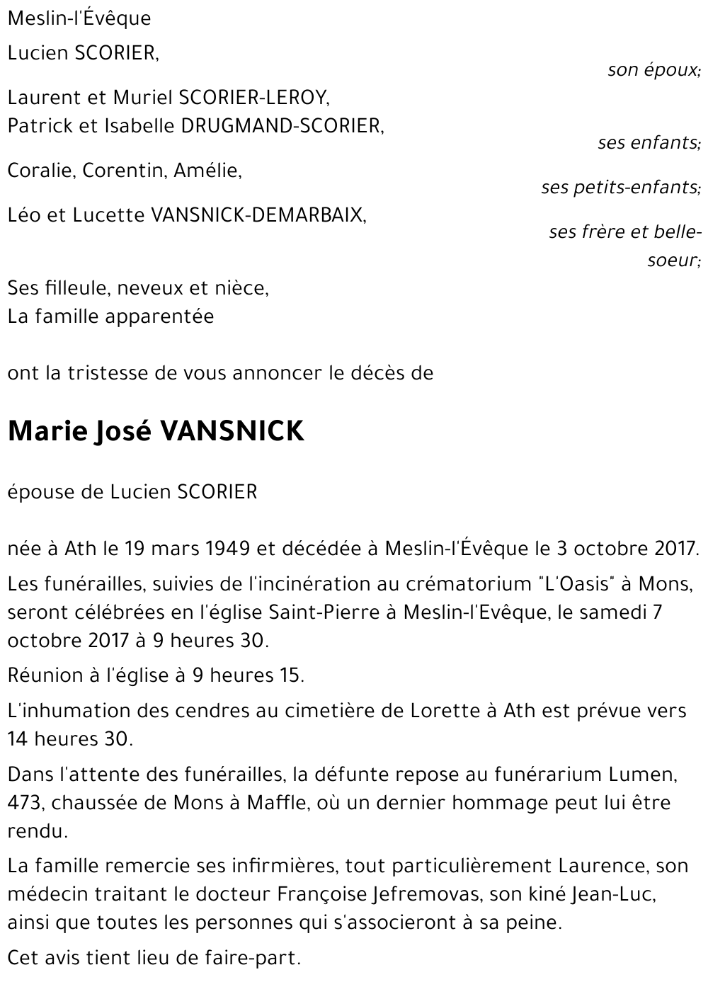 Marie José VANSNICK