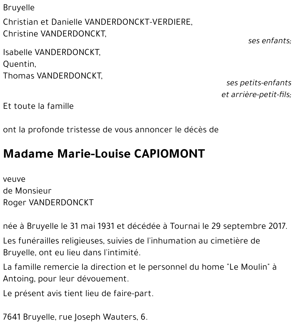 Marie-Louise CAPIOMONT