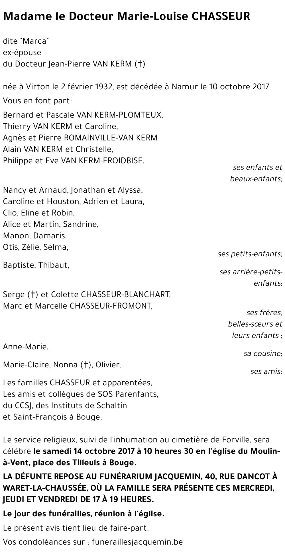 Marie-Louise CHASSEUR