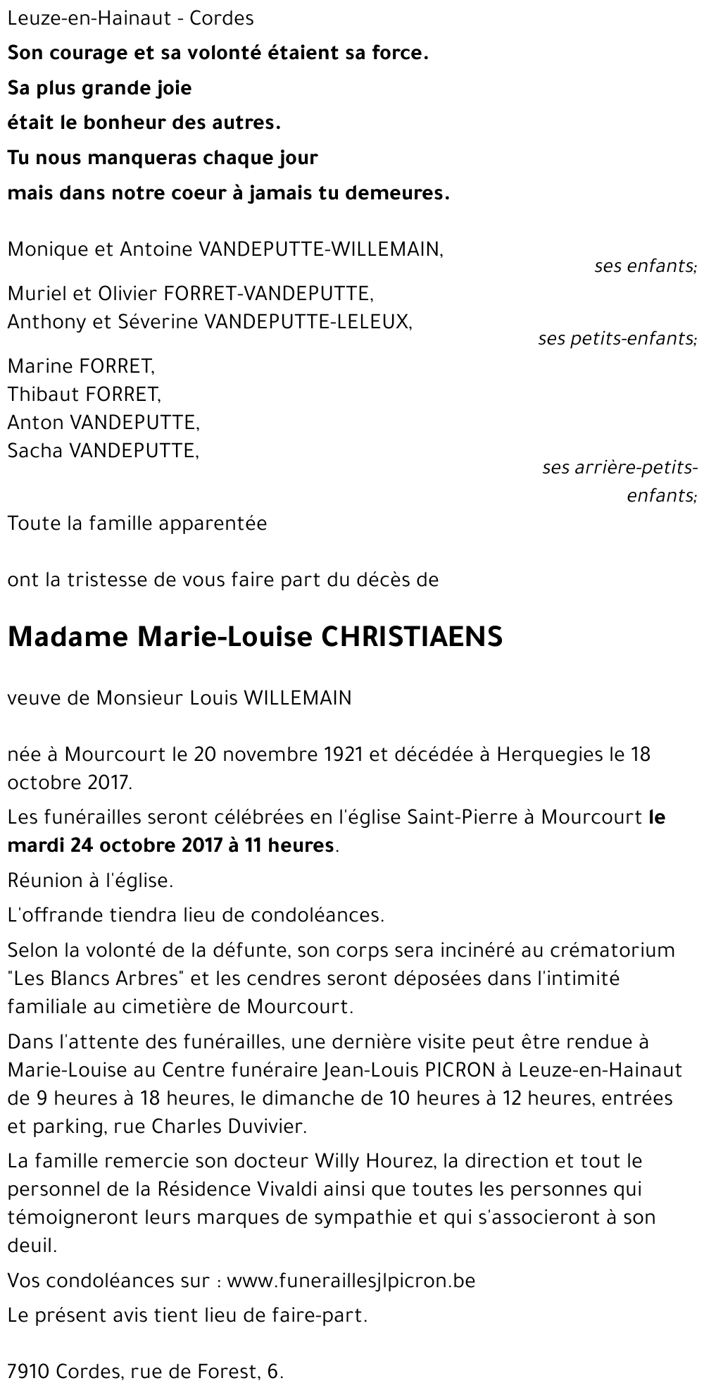 Marie-Louise CHRISTIAENS