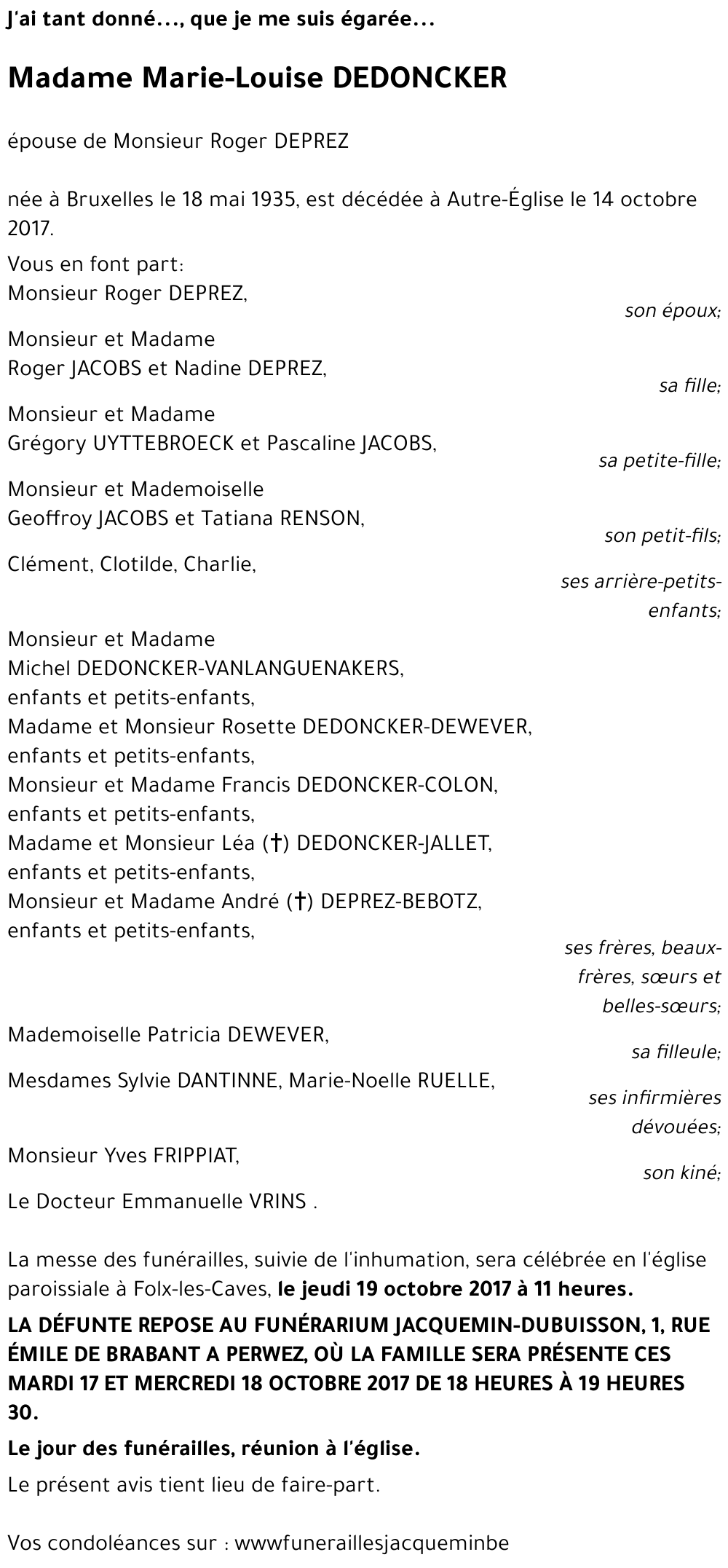 Marie-Louise DEDONKER