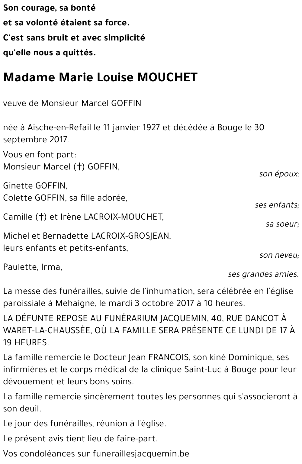 Marie-Louise MOUCHET