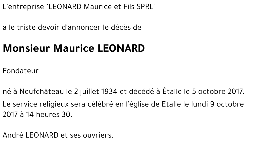 Maurice LEONARD