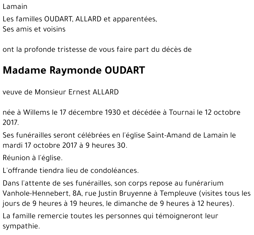 Raymonde OUDART