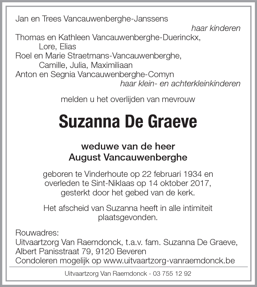 Suzanna De Graeve
