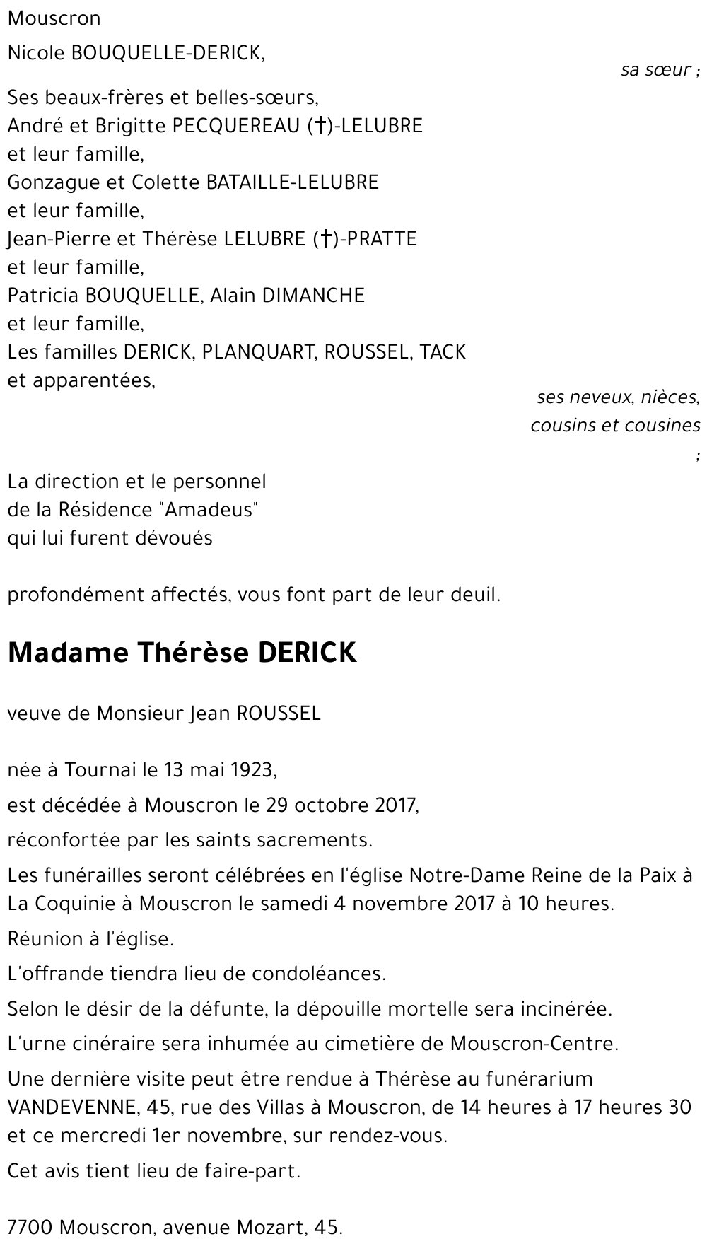 Thérèse DERICK