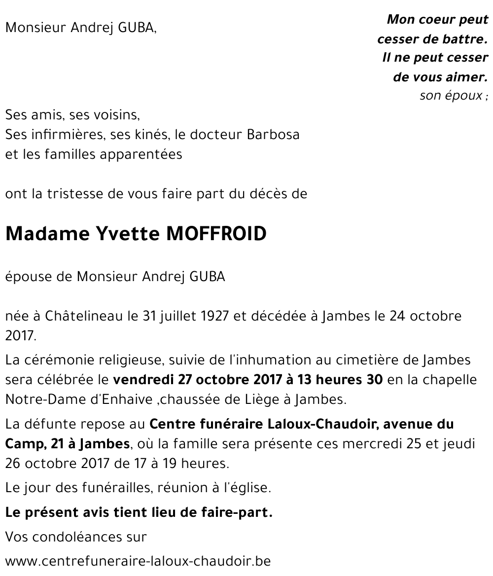 Yvette MOFFROID