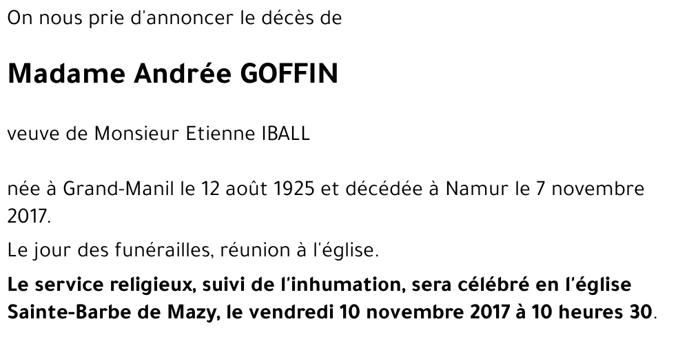Andrée GOFFIN