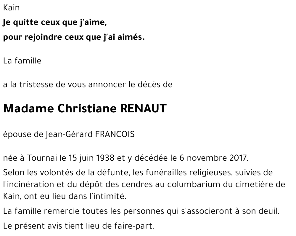 Christiane RENAUT