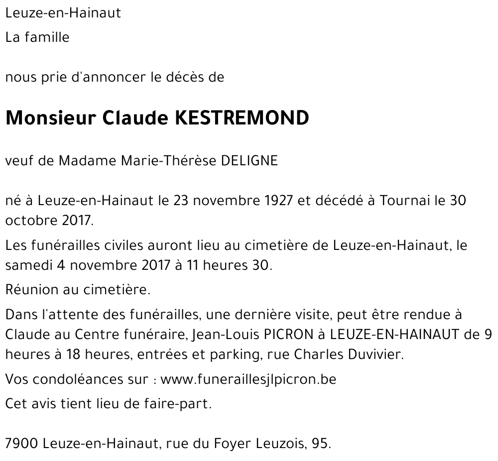 Claude KESTREMOND