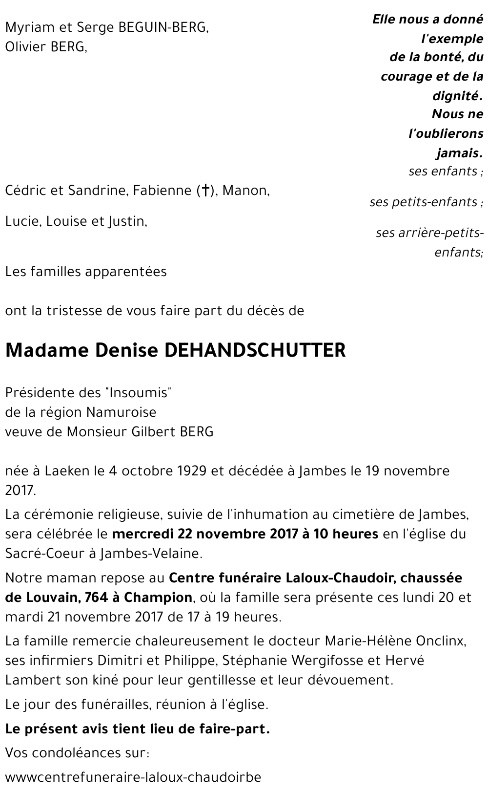 Denise DEHANDSCHUTTER