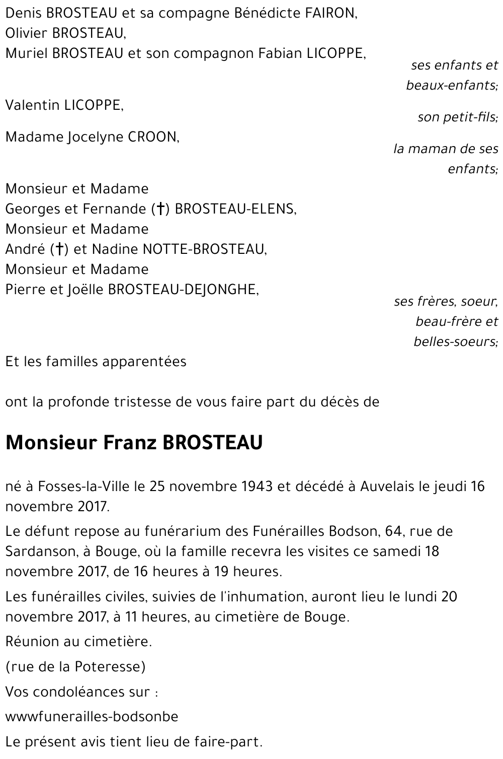 Franz BROSTEAU