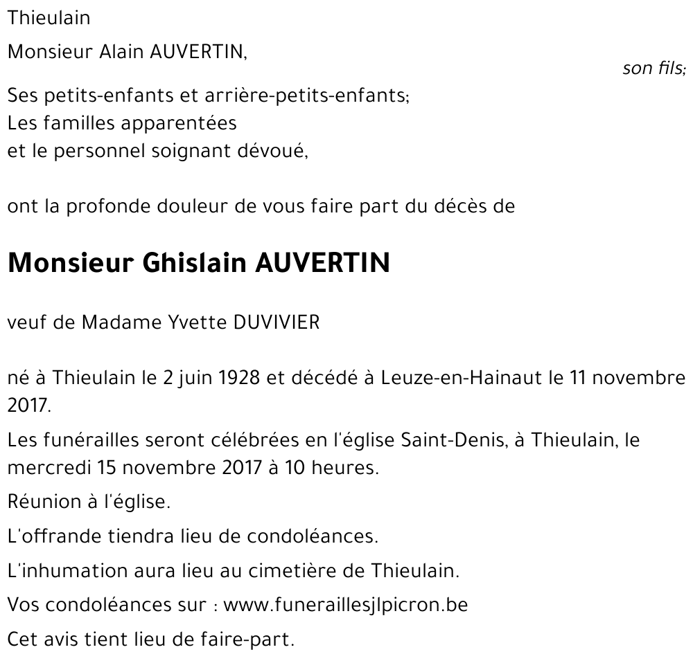 Ghislain AUVERTIN