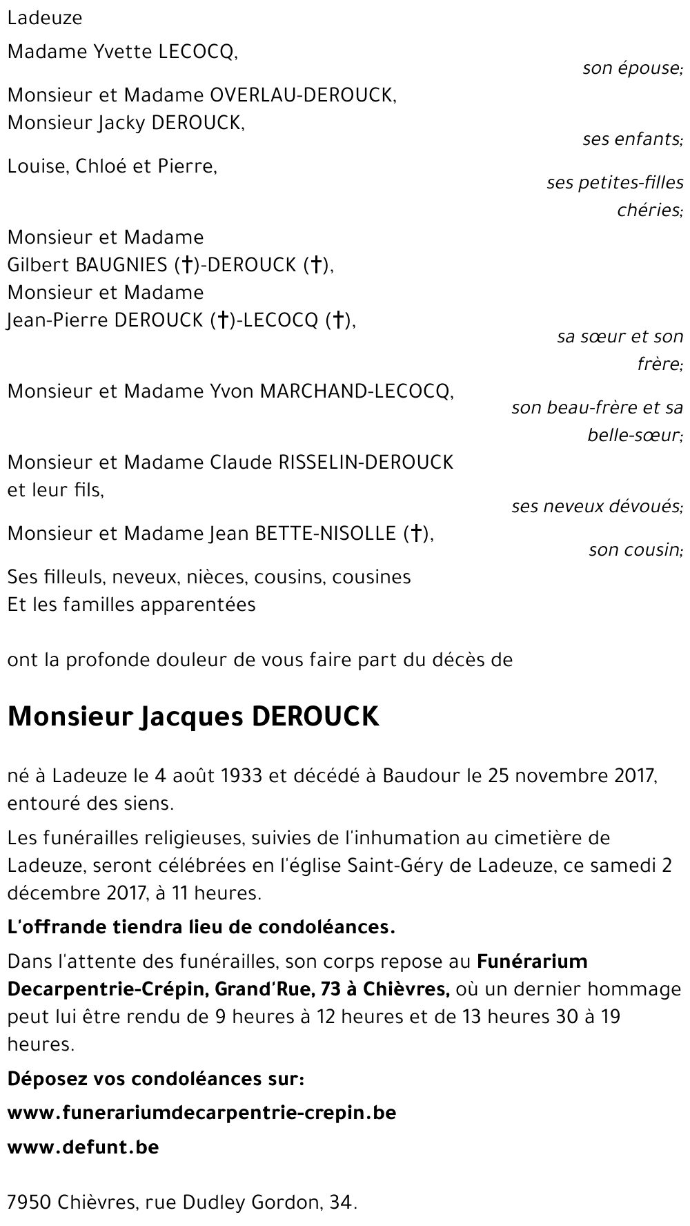 Jacques DEROUCK