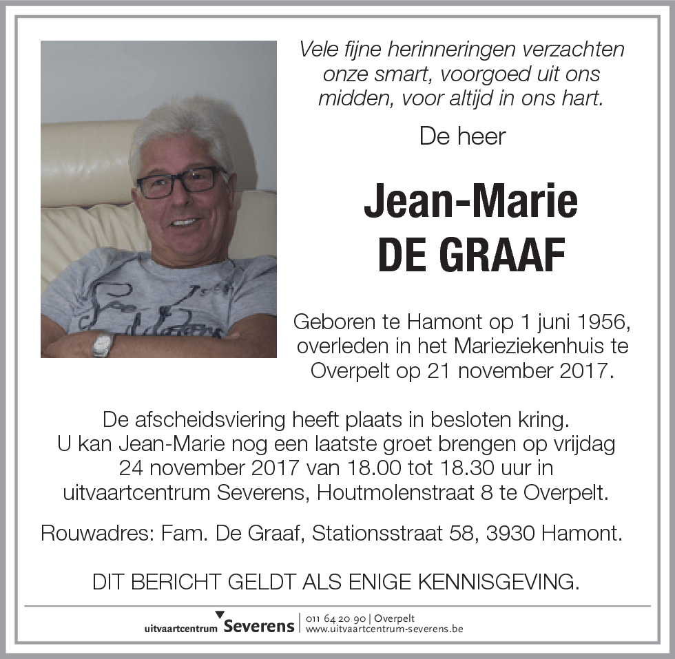 Jean Marie De Graaf