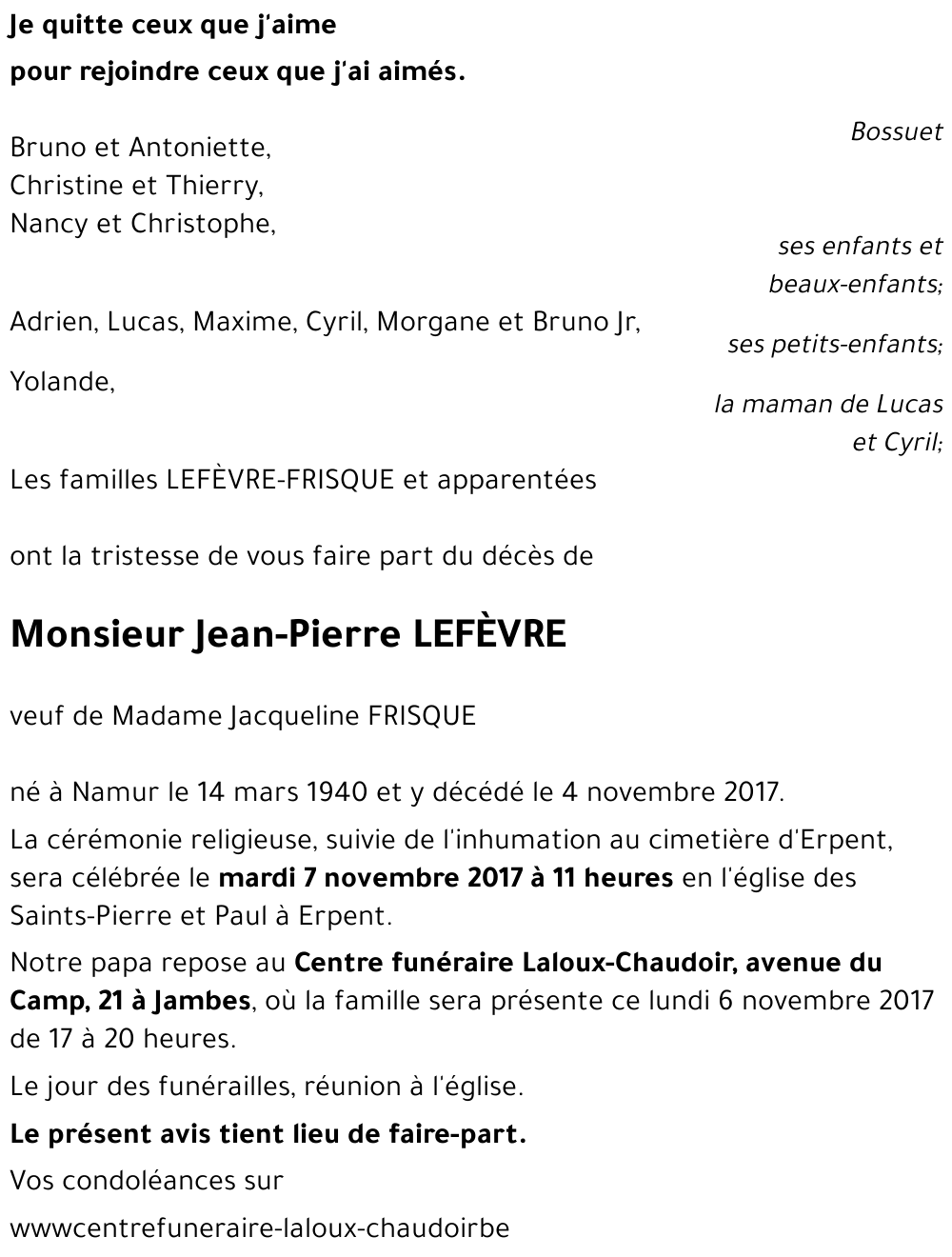 Jean-Pierre LEFÉVRE