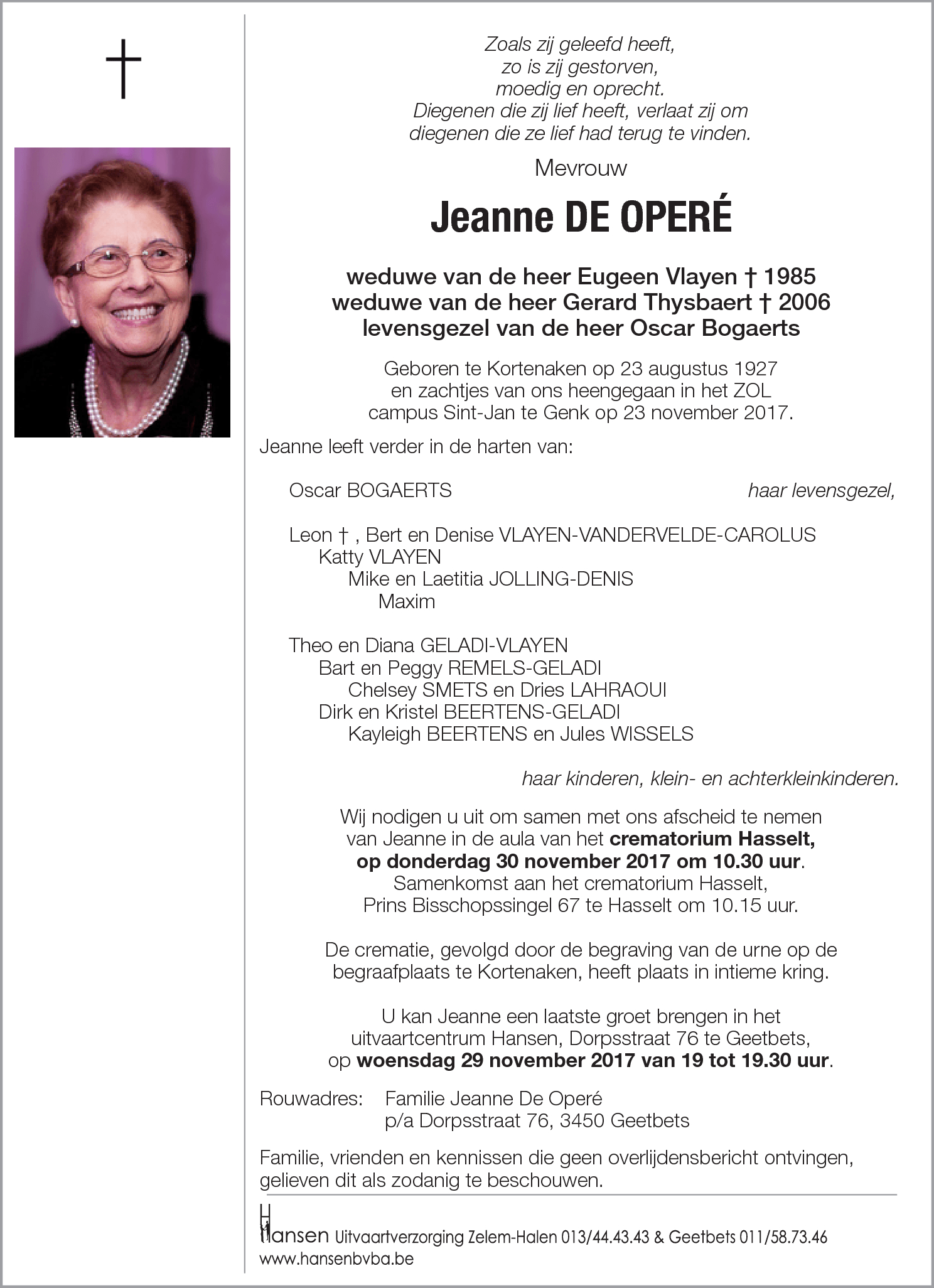 Jeanne De Operé