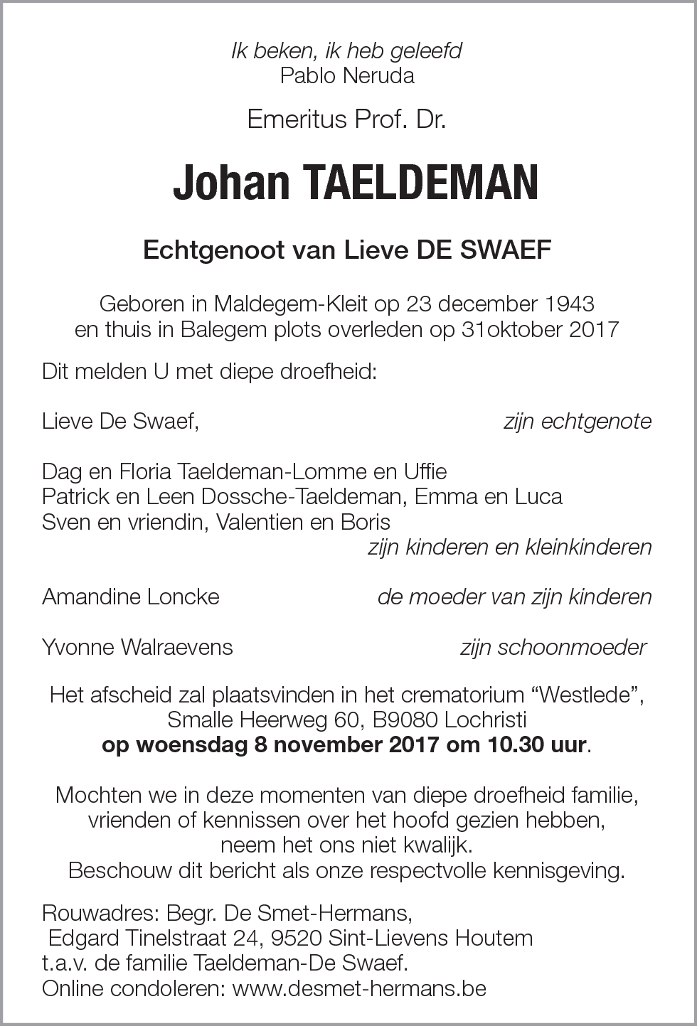 Johan Taeldeman