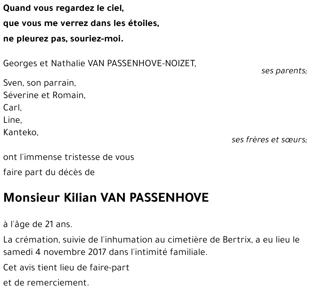 Kilian VAN PASSENHOVE