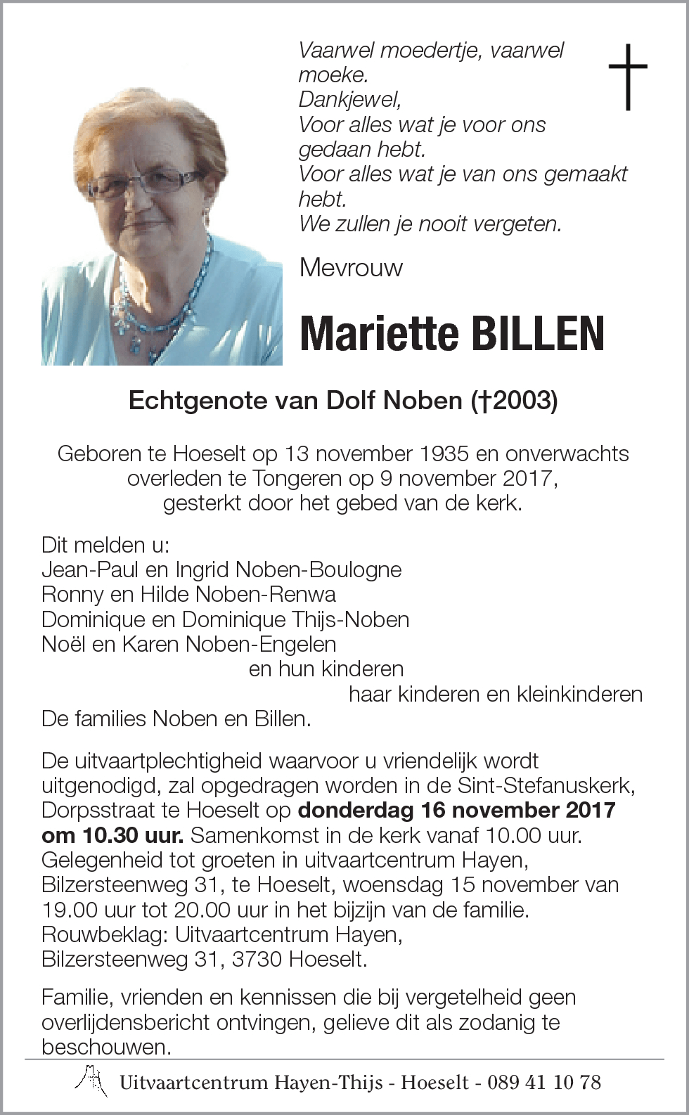 Mariette BILLEN