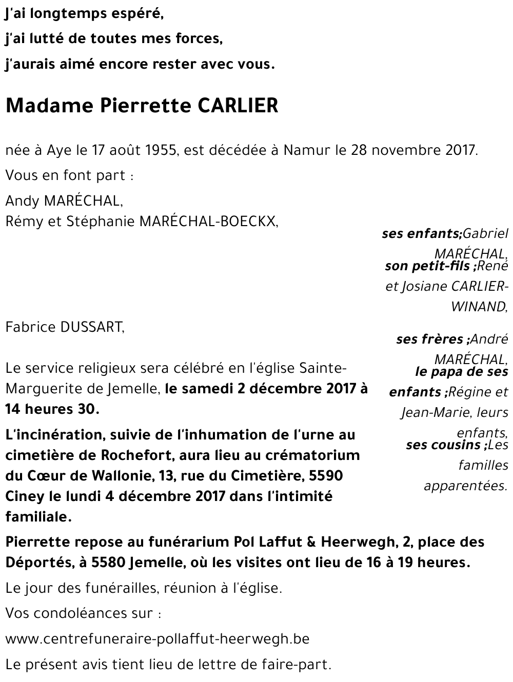 Pierrette CARLIER
