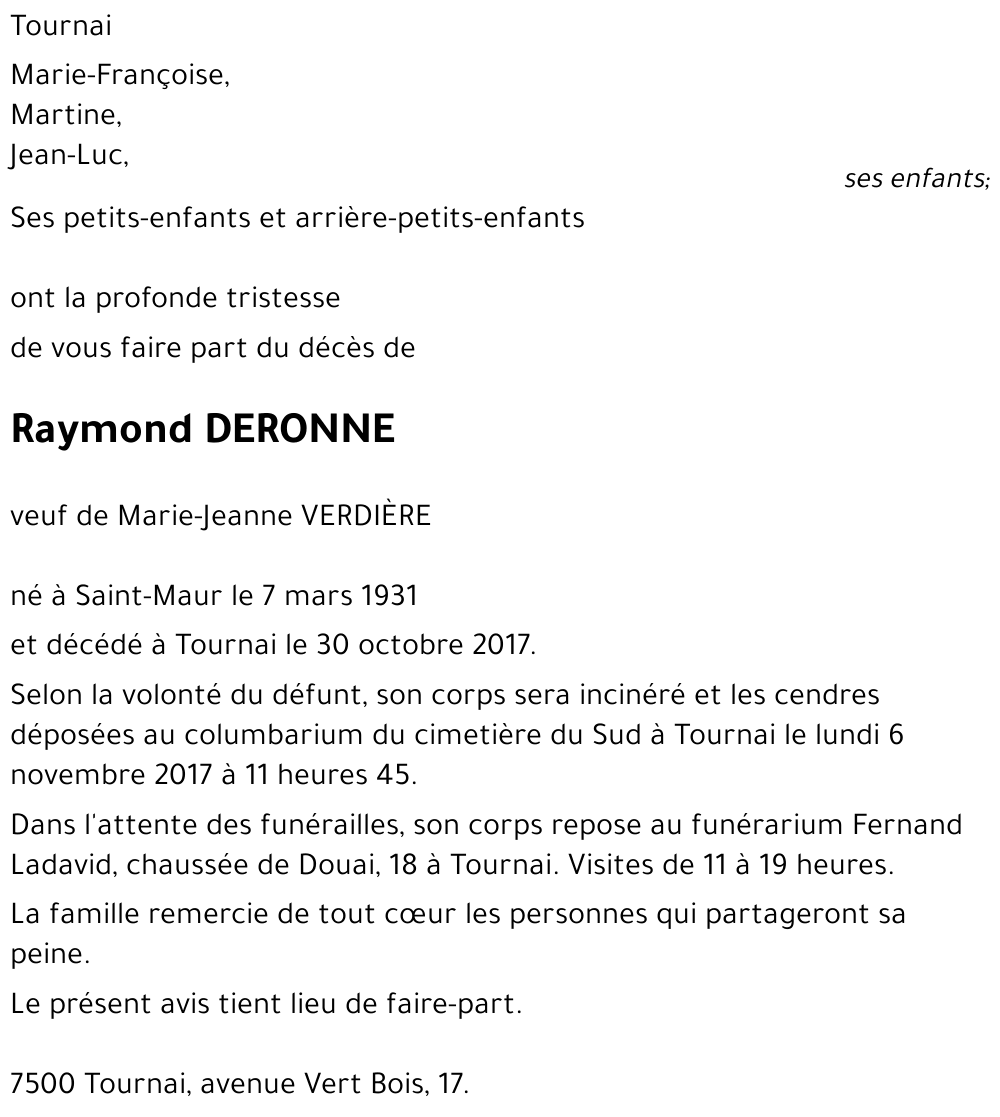 Raymond DERONNE