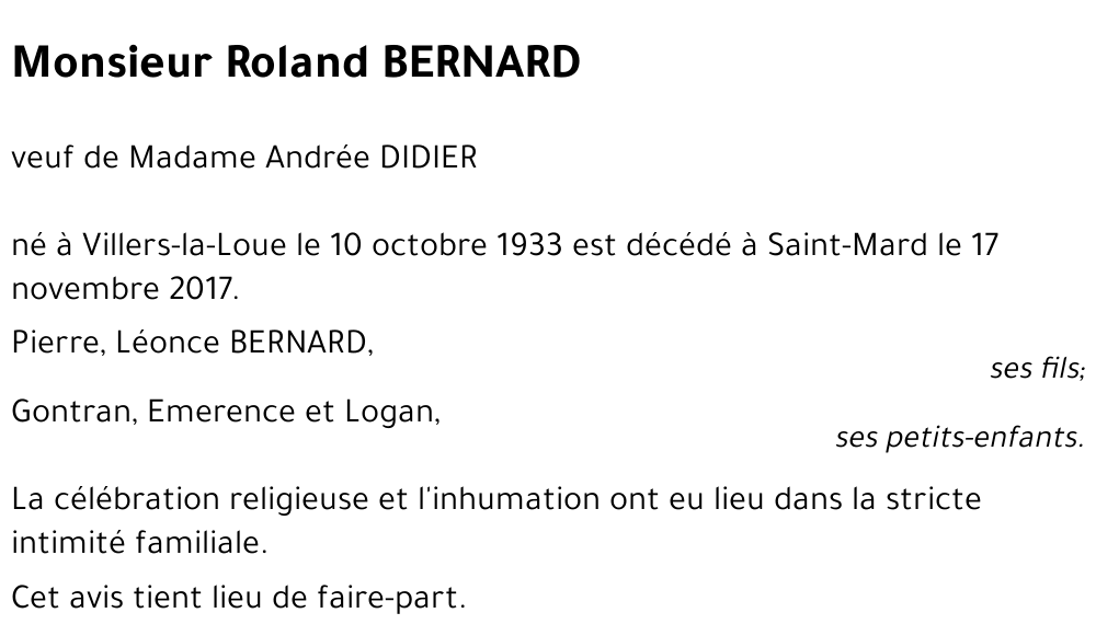 Roland BERNARD 
