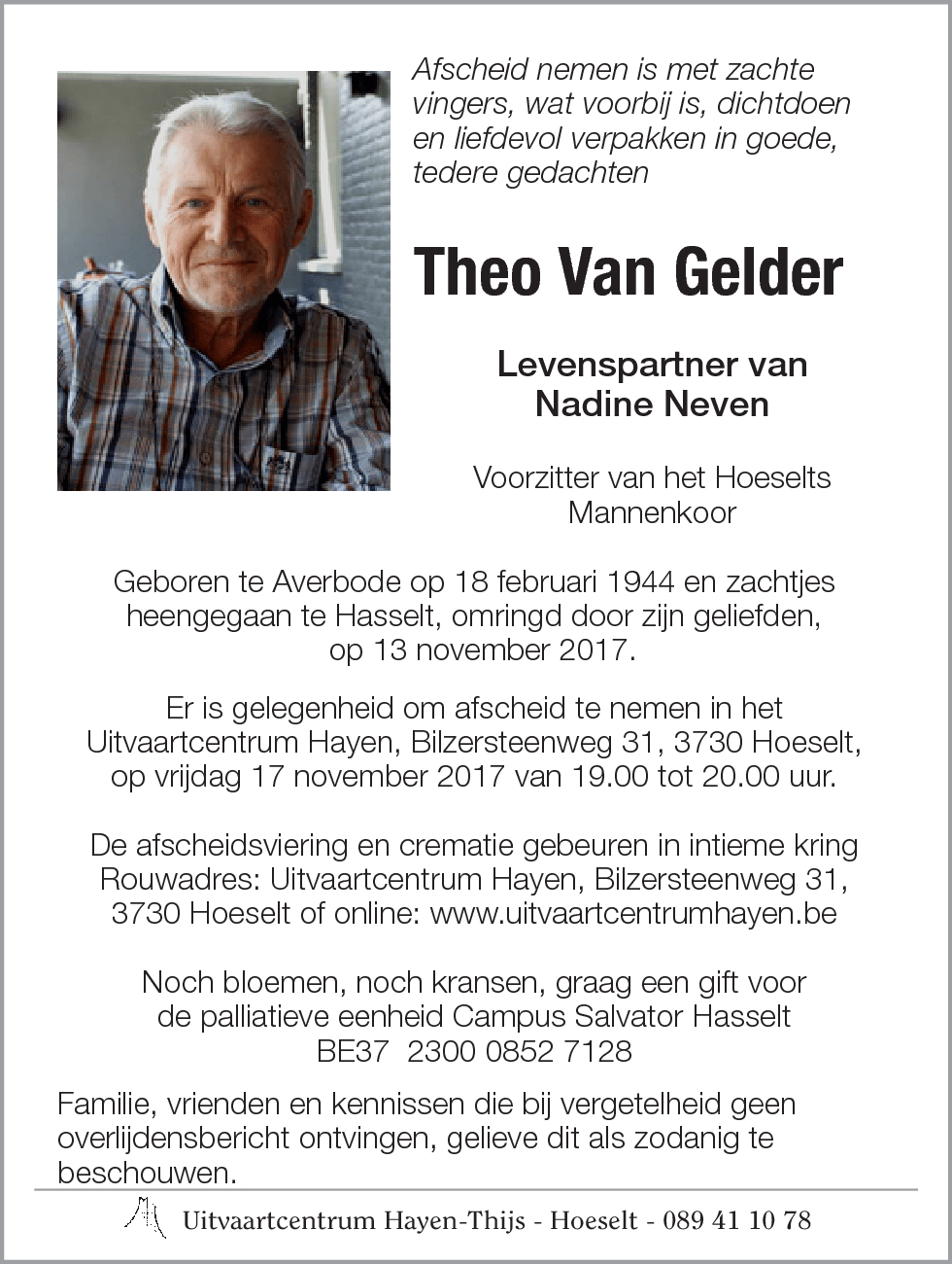 Theo VAN GELDER