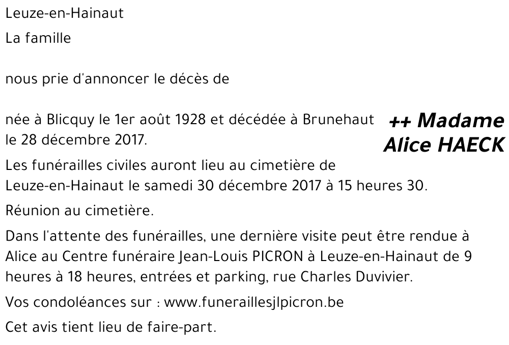 Alice HAECK