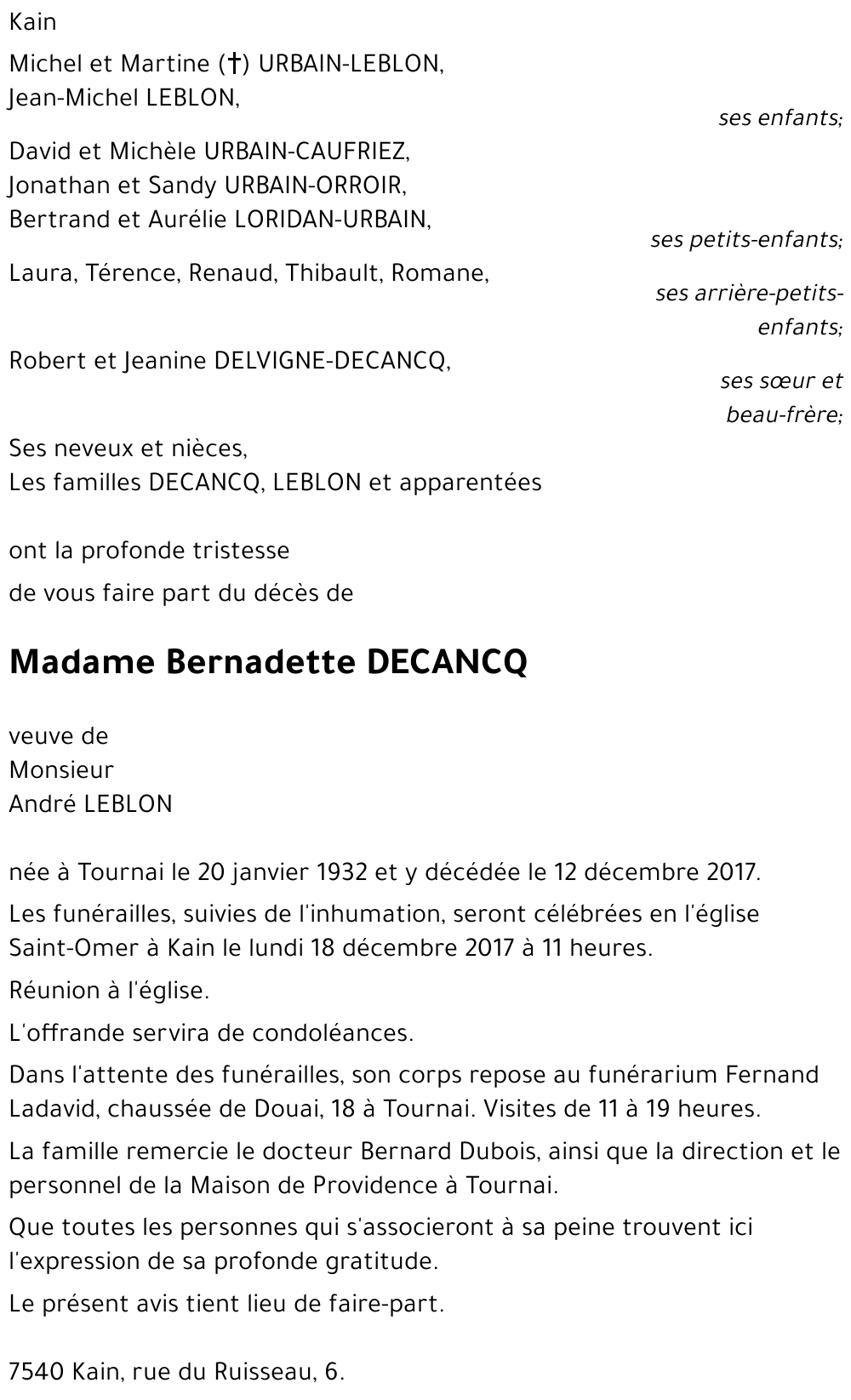 Bernadette DECANCQ