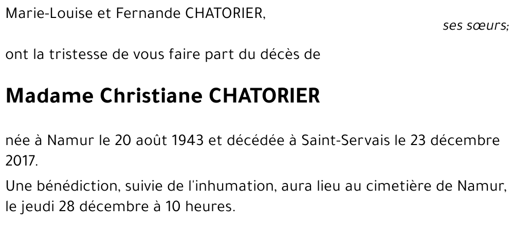 Christiane CHATORIER