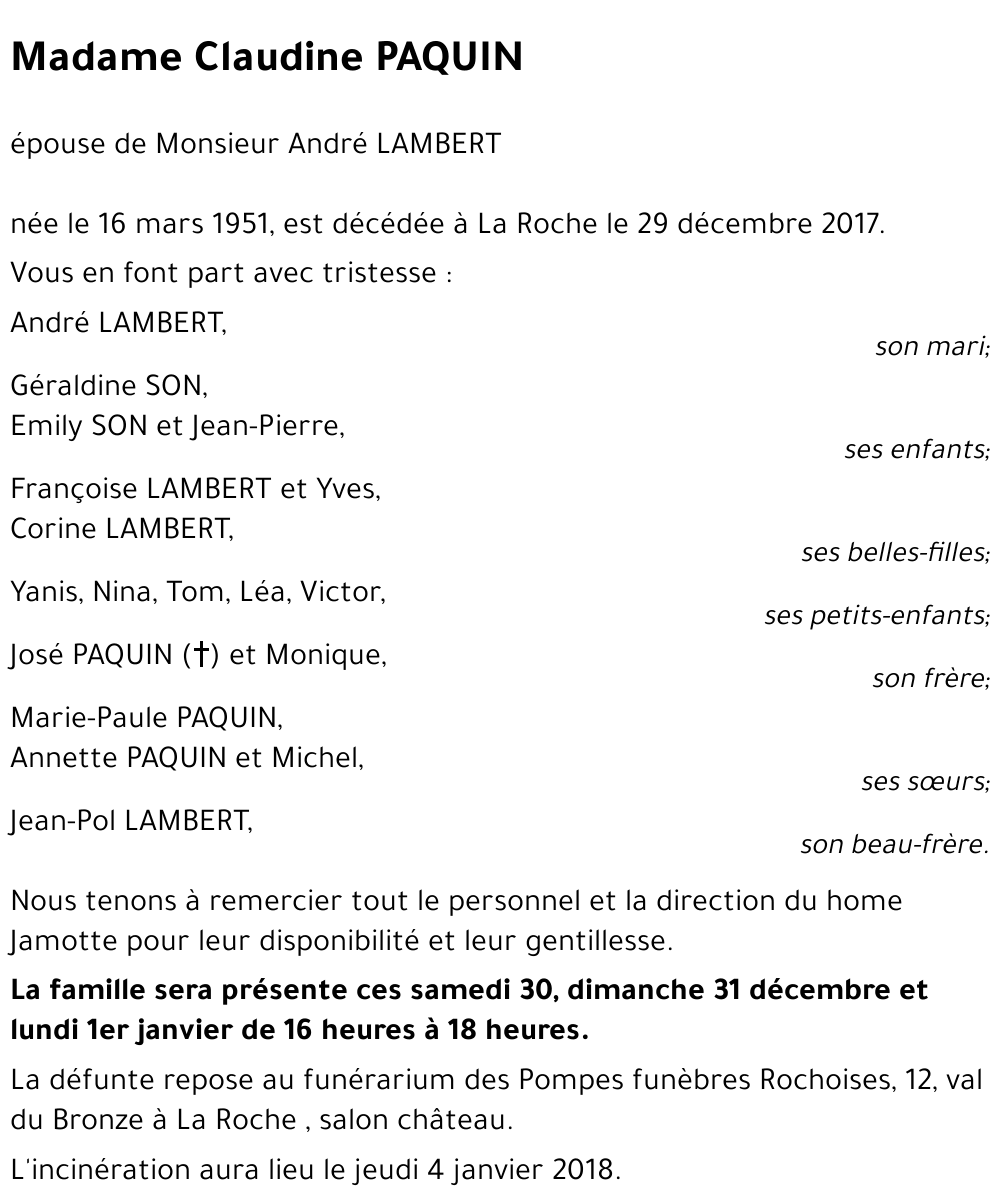 Claudine PAQUIN