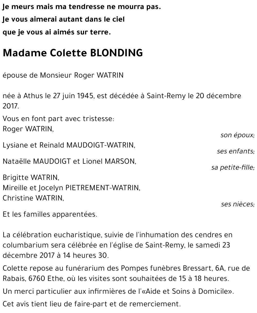 Colette BLONDING 