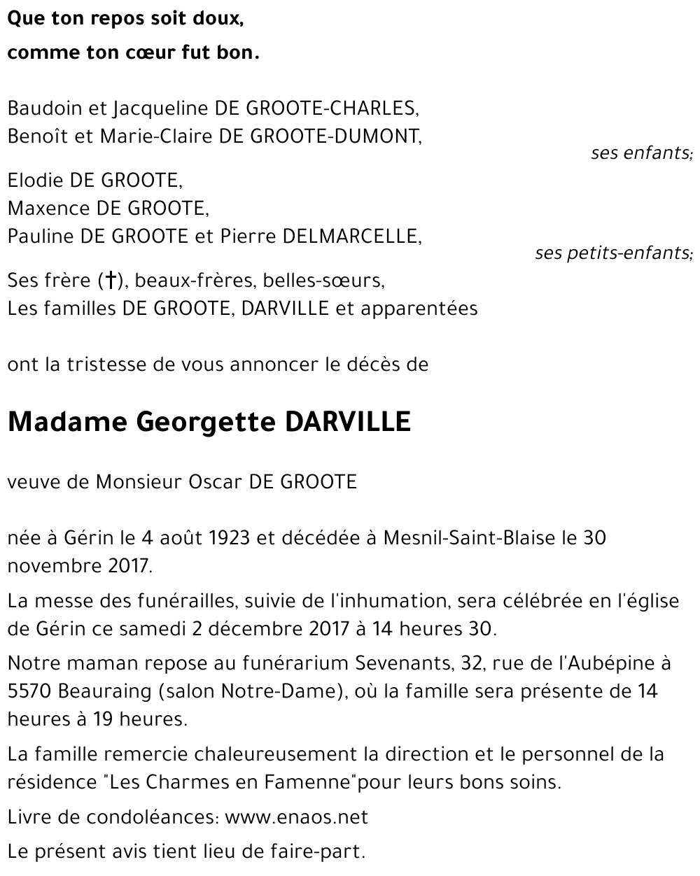 Georgette DARVILLE