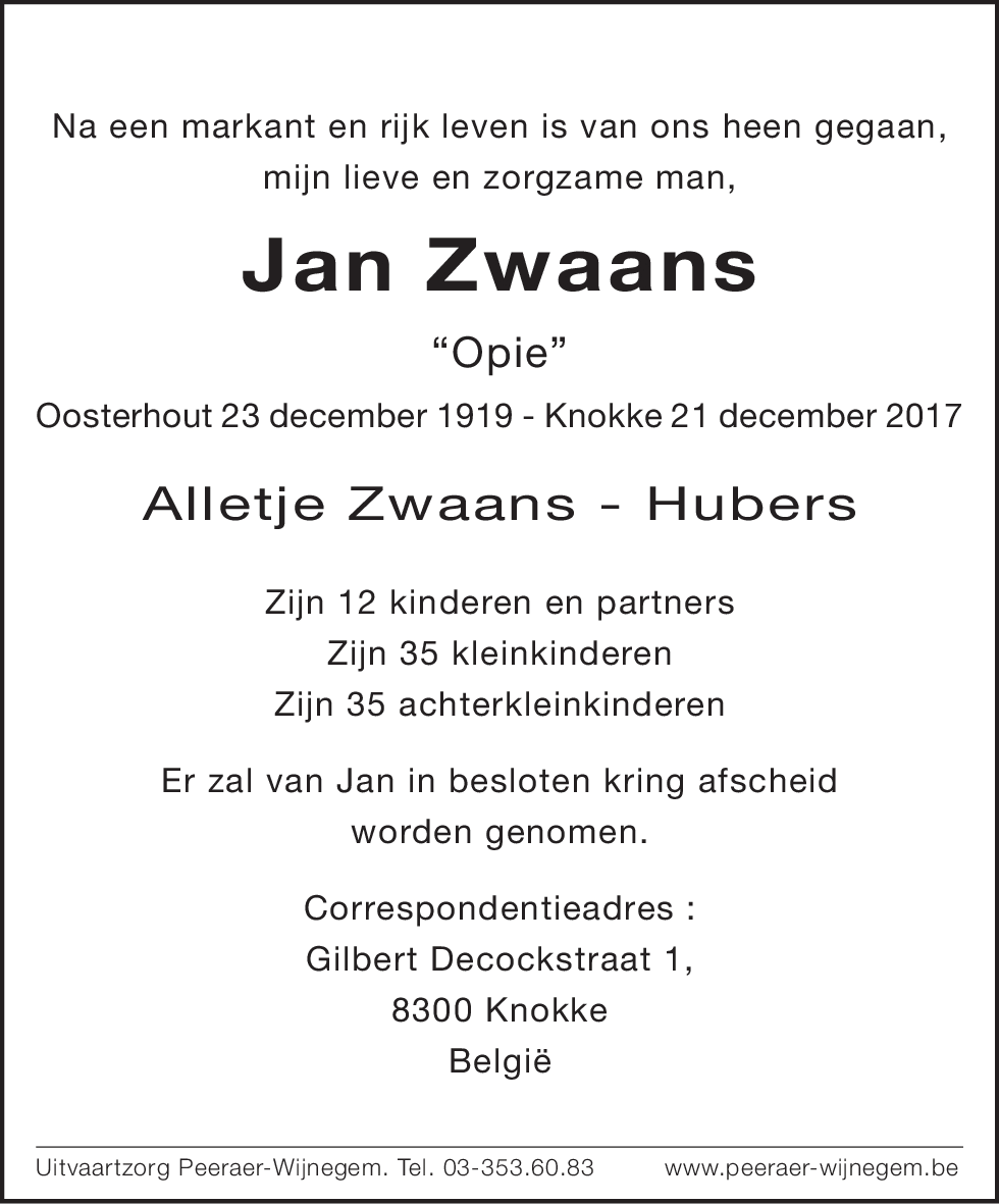 Jan Zwaans