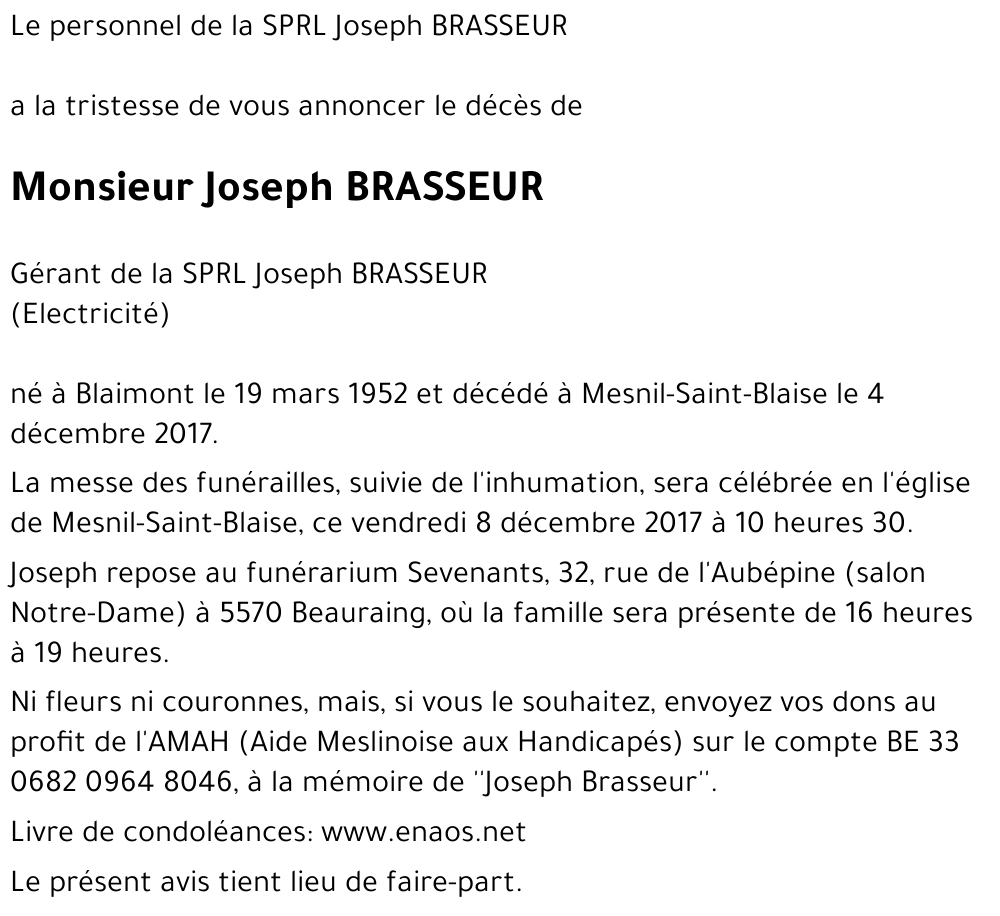 Joseph BRASSEUR