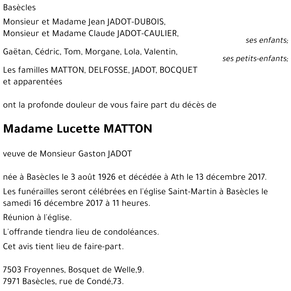 Lucette MATTON