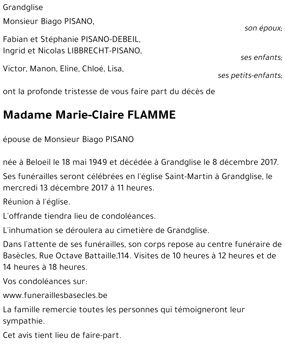 Marie-Claire FLAMME