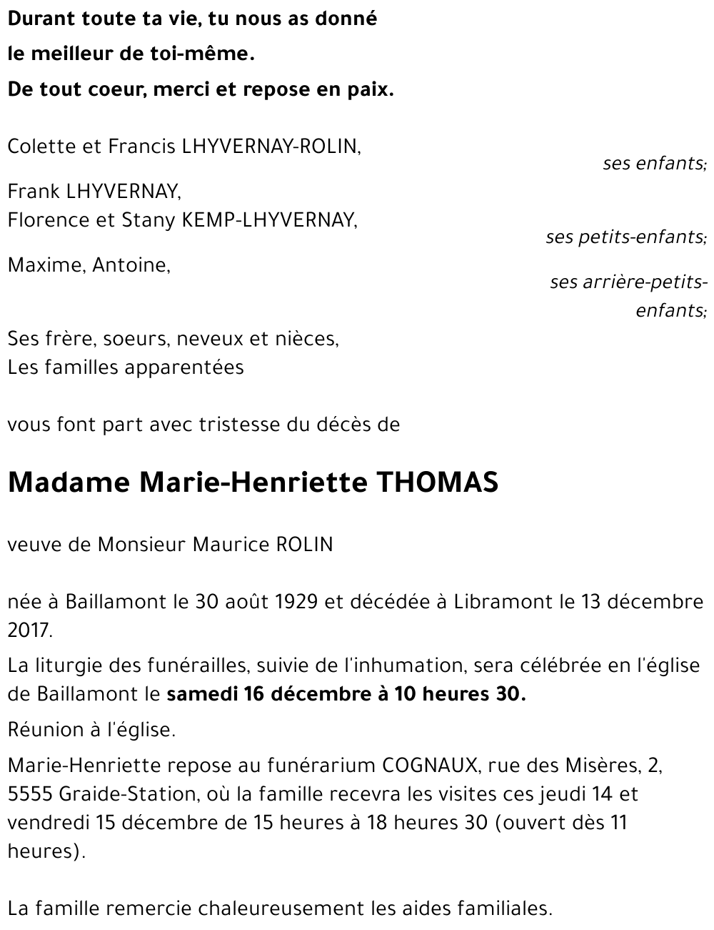 Marie-Henriette THOMAS