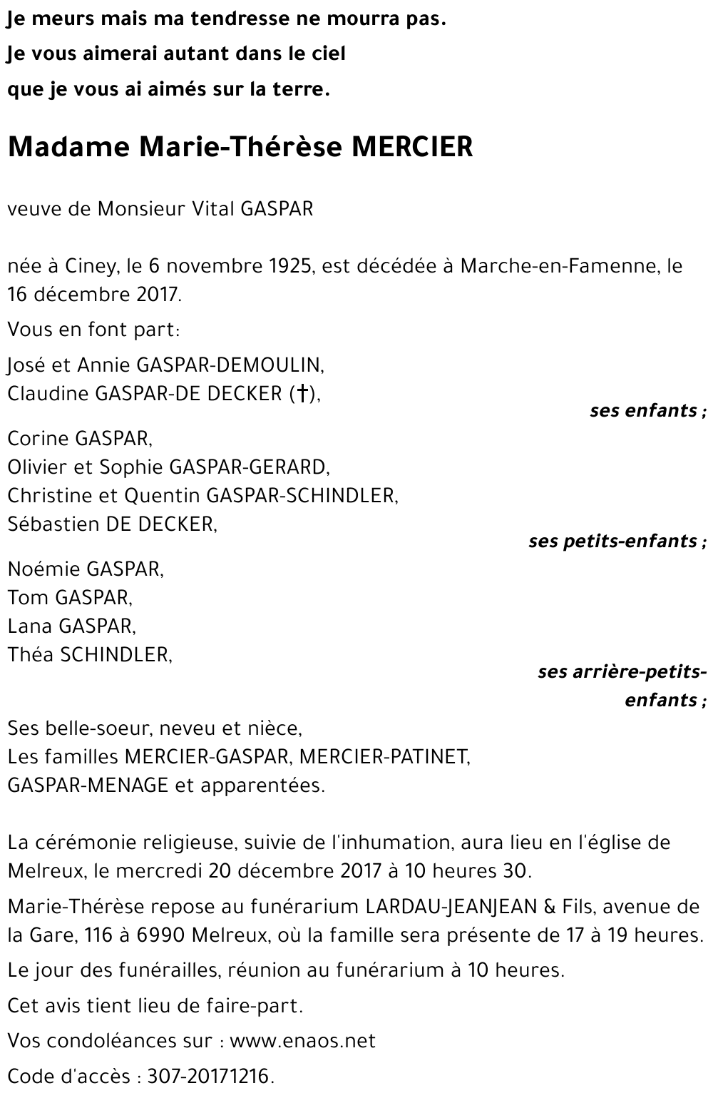 Marie-Thérèse MERCIER