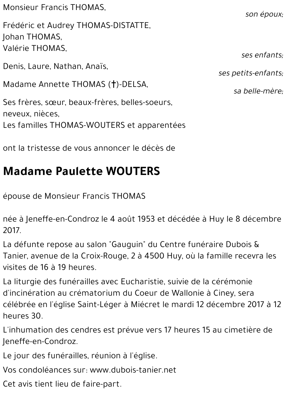 Paulette WOUTERS