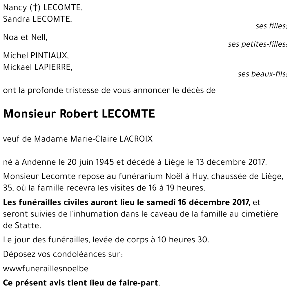 Robert LECOMTE