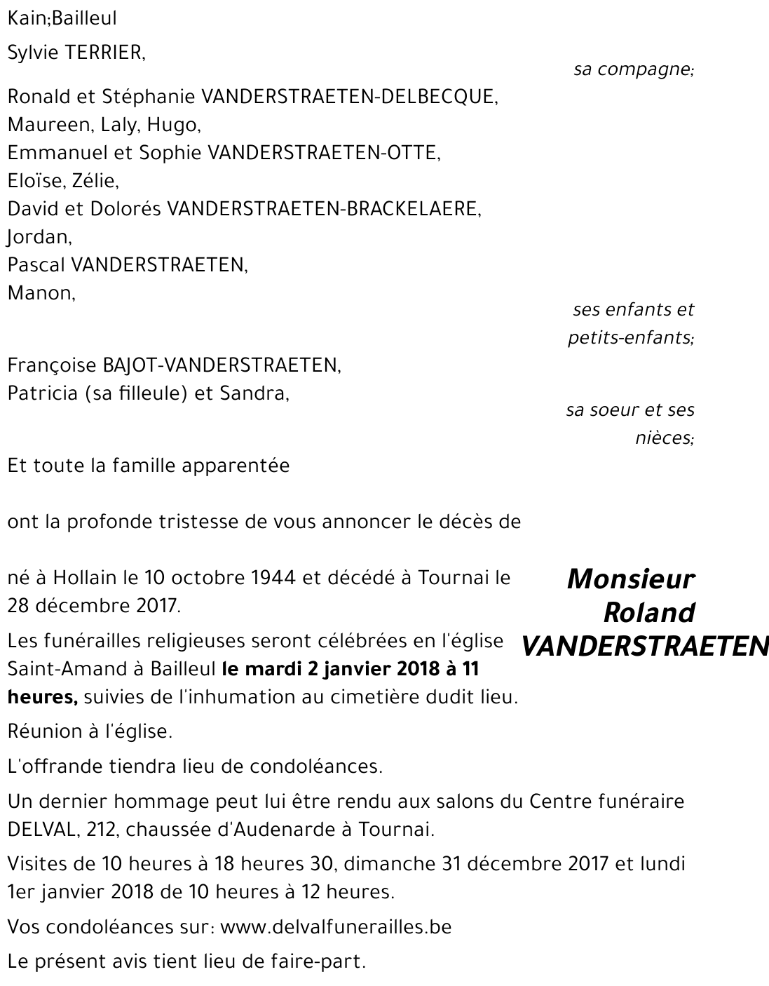 Roland VANDERSTRAETEN