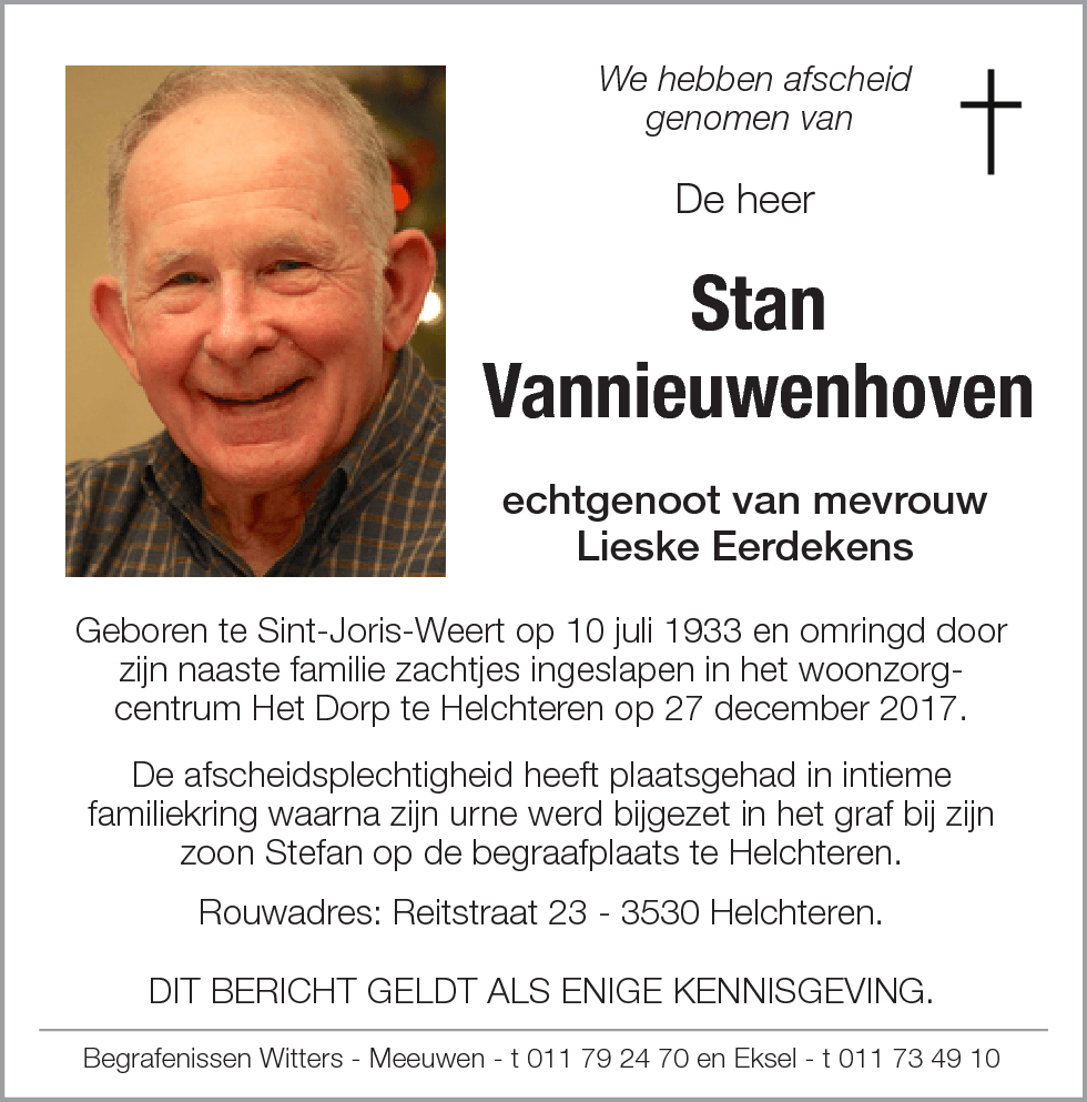 Stan Vannieuwenhoven